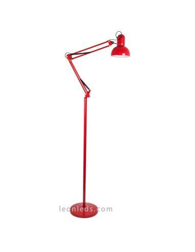 Luminária de pé articulável vermelha barata da série antígona | Iluminação Leonleds