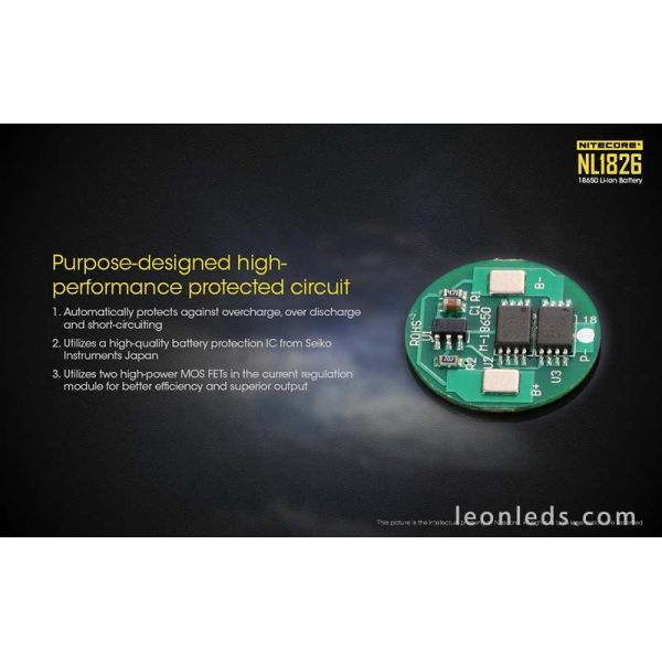 Batería de Litio Li-Ion de 2600mAh de Nitecore formato 18650 recargable | LeonLeds Baterías