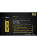 Batería de Litio Li-Ion de 2600mAh de Nitecore formato 18650 recargable | LeonLeds Baterías
