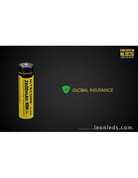 Batería de Litio Li-Ion de 2600mAh de Nitecore formato 18650 recargable | LeonLeds Baterías
