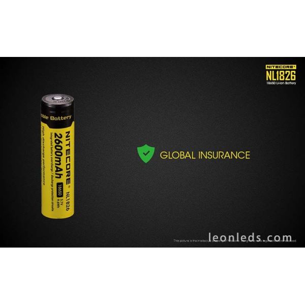 Batería de Litio Li-Ion de 2600mAh de Nitecore formato 18650 recargable | LeonLeds Baterías