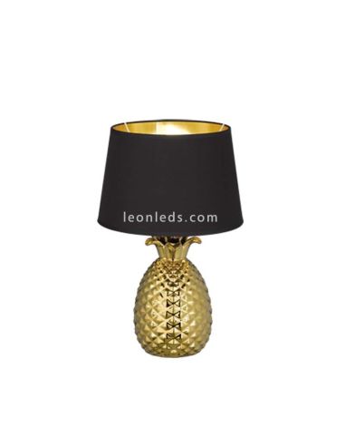 Lámpara de sobremesa Piña serie Dorada y negra de diseño moderno | LeonLeds Iluminación decorativa