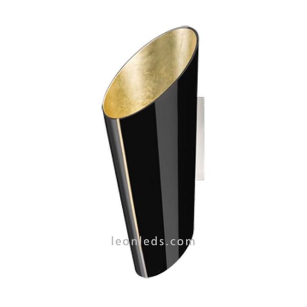 Aplique de pared grande moderno negro y dorado de Trio Lighting | LeonLeds Iluminación decorativa
