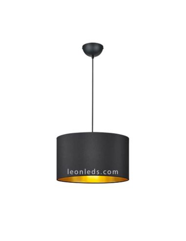 Luminária de teto moderna em preto e dourado da série Hostel com altura ajustável | LeonLeds Iluminação decorativa