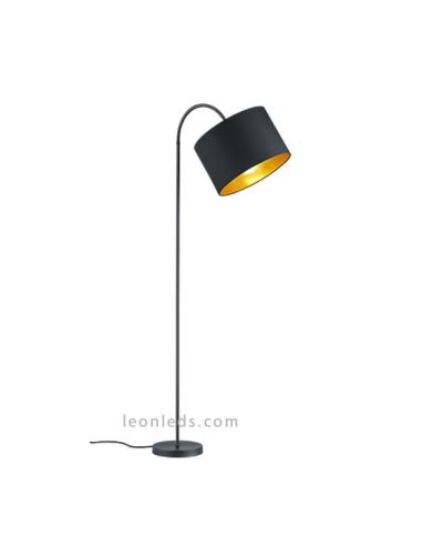 Lámpara de Pie flexible negra y dorada de diseño moderno serie Hostel | LeonLeds Iluminación decorativa