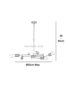 Plafonnier lustre à 5 bras orientables de design Vintage, série Atomic | Éclairage LeonLeds 2