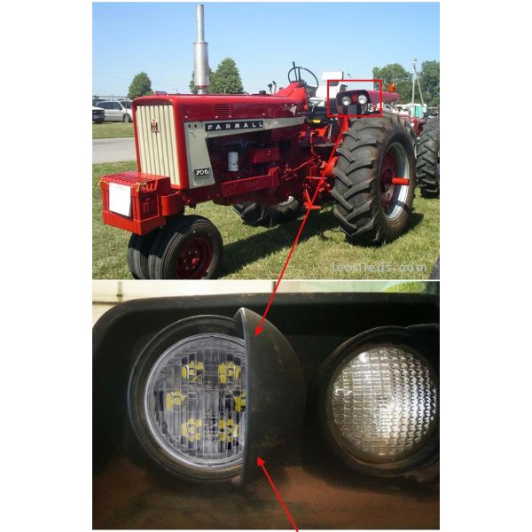 Faro de trabajo LED redondo empotrable para tractor | LeonLeds iluminación