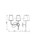 Dimensiones de Aplique de pared serie Paola de Mantra 3547 | LeonLeds Iluminación