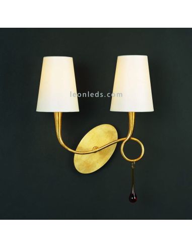 Aplique de pared Dorado Clásico de diseño serie Paola 3547 de Mantra | LeonLeds Iluminación