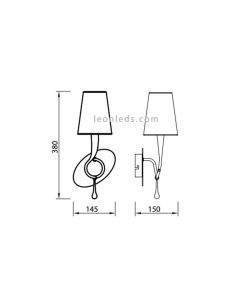 Classic Golden Wall Light série Paola por Mantra 3548 | Leon Iluminação LED 2