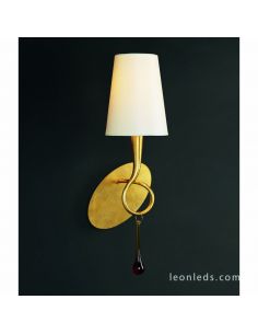 Applique murale dorée classique série Paola par Mantra 3548 | Éclairage LeonLeds