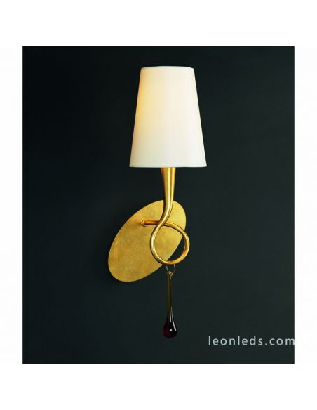 Aplique de Pared Clásico Dorado serie Paola de Mantra 3548 | LeonLeds Iluminación