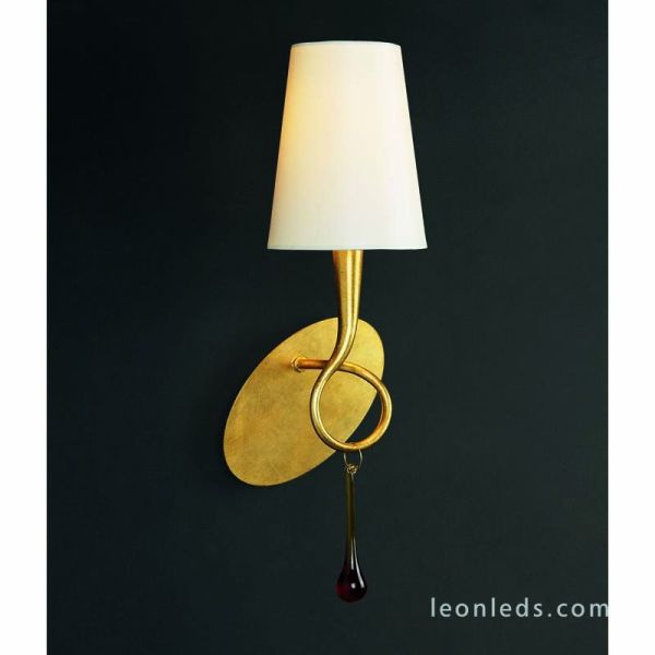 Aplique de Pared Clásico Dorado serie Paola de Mantra 3548 | LeonLeds Iluminación