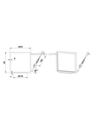 Dimensiones de Lámpara de sobremesa Azur moderna de Trio Lighting | LeonLeds Iluminación LED