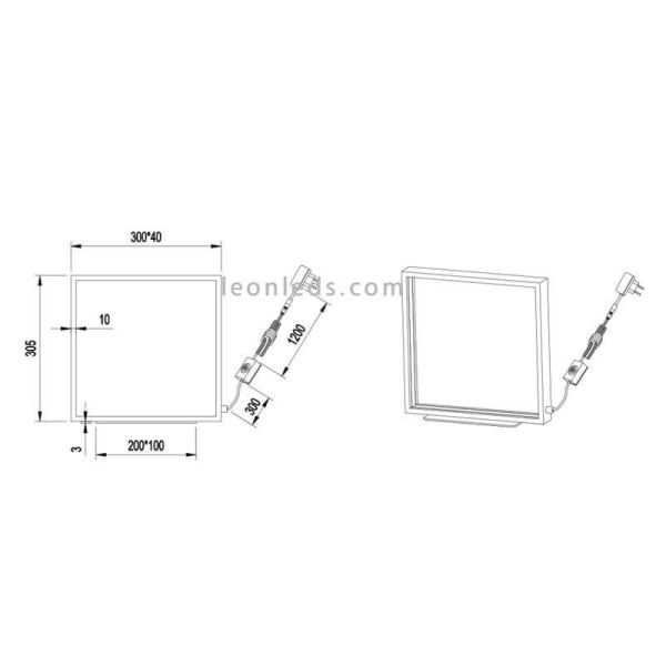 Dimensiones de Lámpara de sobremesa Azur moderna de Trio Lighting | LeonLeds Iluminación LED