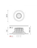 Dimensiones de Downlight LED empotrable Duomo de Arkos Light | LeonLeds Iluminación