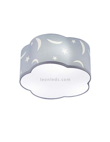 Luminária de teto infantil Estrelas e luas azuis Série Moony da Trio Lighting | LeonLeds Iluminação Infantil