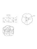 Dimensiones de Plafón de techo infantil rosa de Trio Lighting | LeonLeds Iluminación infantil