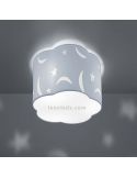 Plafón infantil estrellas y lunas azul serie Moony | LeonLeds Iluminación decorativa