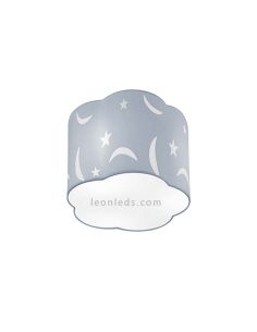 Plafón infantil de techo Azul con estrellas y lunas serie Moony de Trio Lighting | LeonLeds Iluminación