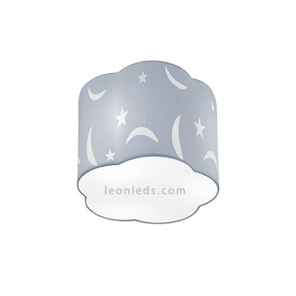 Plafonnier pour enfants Bleu avec étoiles et lunes série Moony de Trio Lighting | Éclairage LeonLeds