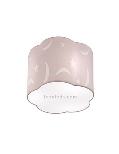 Plafón infantil estrellas Rosa para el techo serie Moony | LeonLeds Iluminación