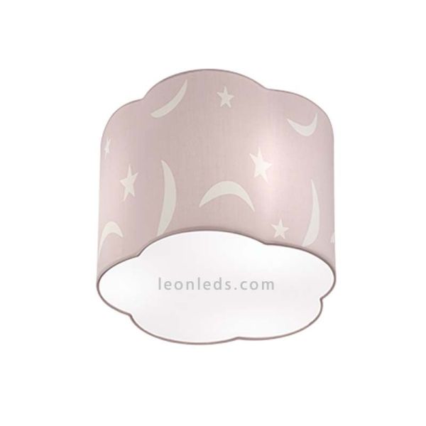 Plafón infantil estrellas Rosa para el techo serie Moony | LeonLeds Iluminación