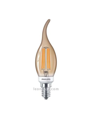 Bombilla LED llama vintage E14 de intensidad regulable de Philips Gold | LeonLeds Iluminación