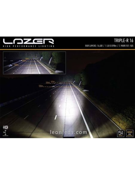 Barras LED Lazer Triple R16 instalada en 4x4 luciendo | LeonLeds Lazer Lamps