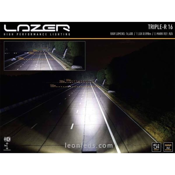 Barras LED Lazer Triple R16 instalada en 4x4 luciendo | LeonLeds Lazer Lamps