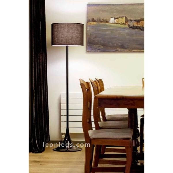 Lámpara de Pie negra moderna serie Black de Faro Barcelona | LeonLeds Lámparas de Pie Modernas