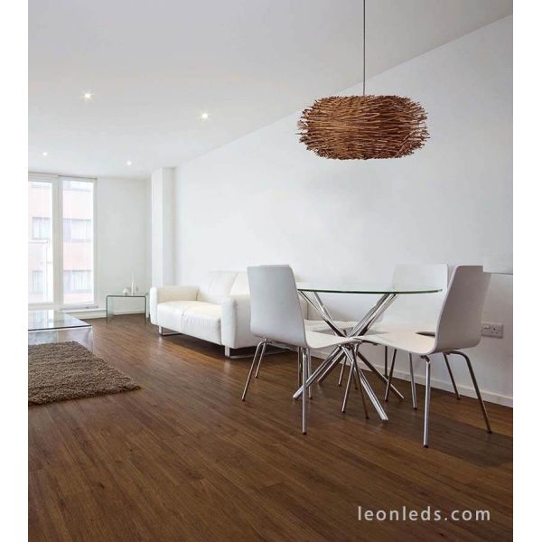Luminária de teto em cana marrom Nido series by Faro Barcelona | Leon Iluminação LED