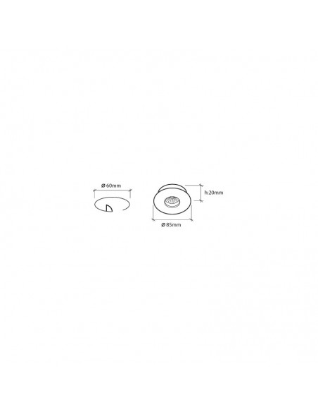 Dimensions Anneau d'encastrement étanche BPM 3005 | Anneaux encastrés LeonLeds