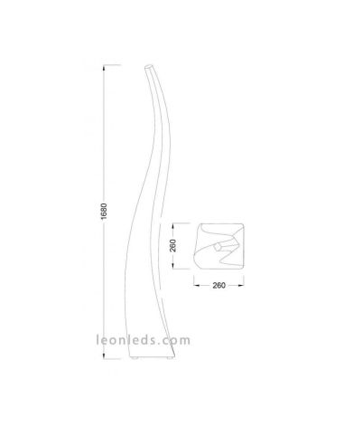 Dimensions du Lampadaire Blanc Flamme pour l'extérieur | Éclairage extérieur LeonLeds