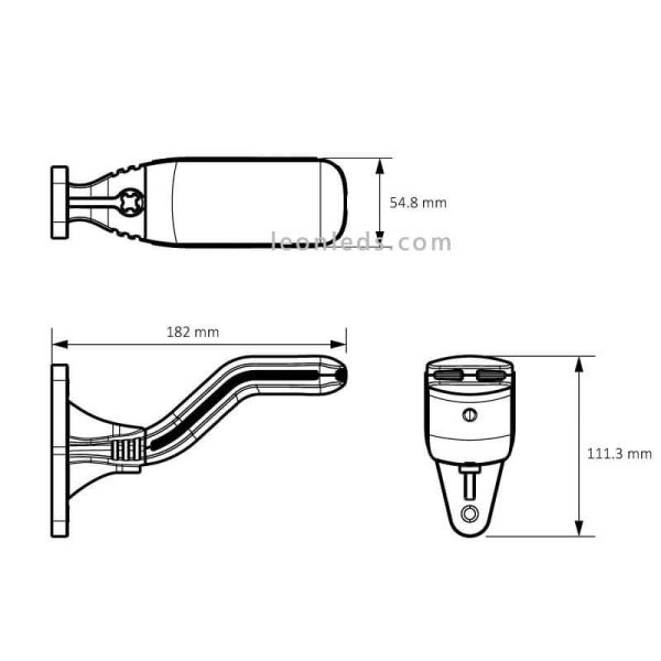 Lucidity Cobra LED Horn Dimensões | LeonLeds Iluminação LED