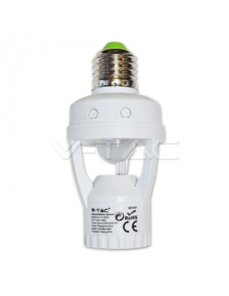 Sensor de Presença para Lâmpada E27 sem Instalação 4982 V-tac Ajustável | leonleds