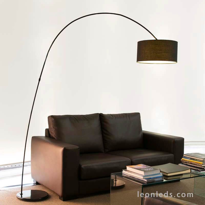 Lámpara de Pie de arco Negra moderna Papua