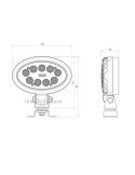Dimensiones de Faro LED ovalado de trabajo Was | LeonLeds Faros LED