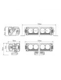 Dimensiones de Barras LED Lazer Triple R24 de largo alcance | LeonLeds Barras LED
