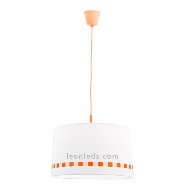 Plafonnier enfant orange et blanc réglable en hauteur
