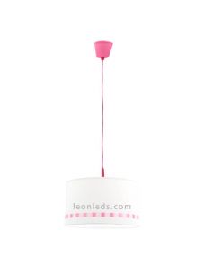 Lámpara infantil de techo Rosa y blanca serie lacito