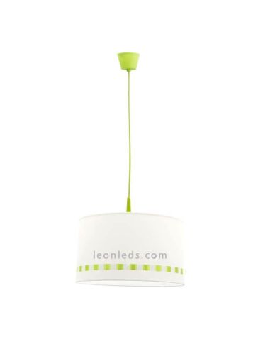 Lámpara Infantil de techo Verde y blanca regulable en altura