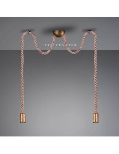 Plafonnier vintage avec 2 cordes suspendues