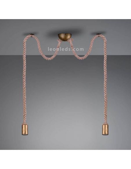 Luminária de teto vintage com 2 cordas penduradas