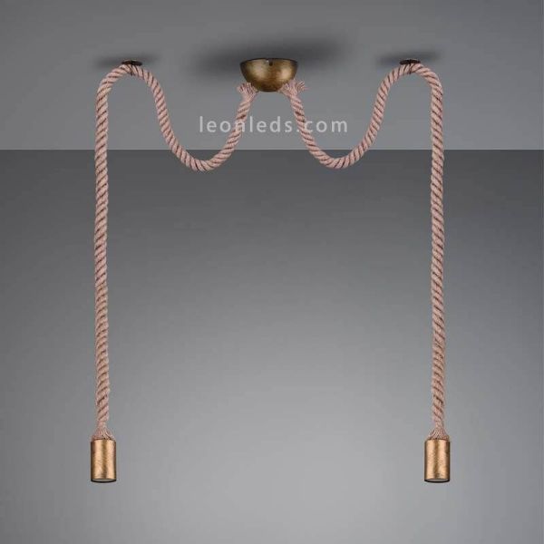 Lámpara de Techo Vintage con 2 cuerdas colgantes