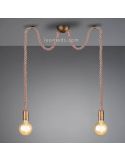 Lámpara de techo con 2 cuerdas colgantes para instalar 2 Bombillas LED
