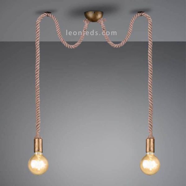Lámpara de techo con 2 cuerdas colgantes para instalar 2 Bombillas LED