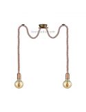 Luminária de teto com duas cordas em estilo Vintage Rope series da Trio Lighting