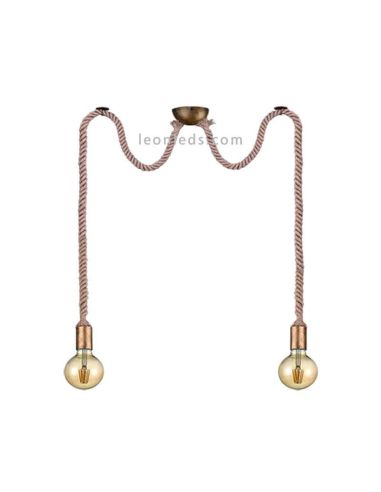 Lámpara de techo con dos cuerdas de estilo Vintage serie Rope de Trio Lighting