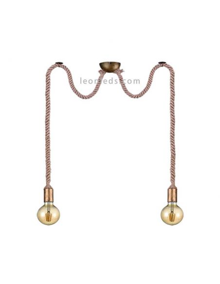 Lámpara de techo con dos cuerdas de estilo Vintage serie Rope de Trio Lighting